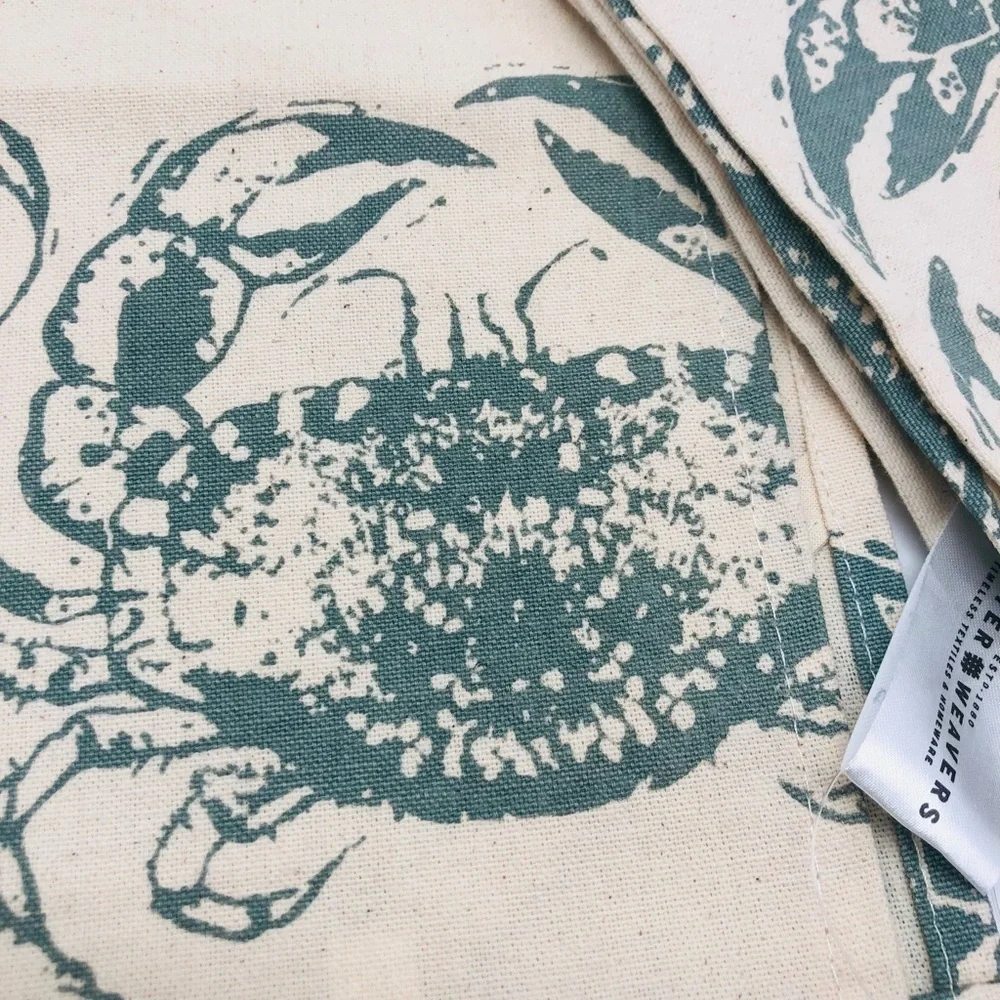 Set of Two Crab Cotton Tea Towels NWT